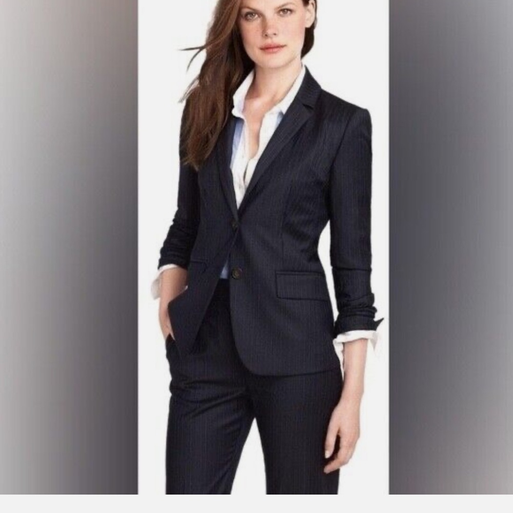 J. Crew Super 120's Wool Black Fitted Blazer